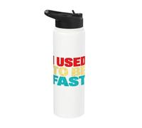 I Used to Be Fast Funny Running Runner Workout Lovers Meme Stainless Steel Insulated Water Bottle