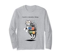 I Used to Remember Things... Funny PC Inept Cat Retro Maglia a Manica