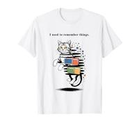 I Used to Remember Things... Funny PC Inept Cat Retro Maglietta