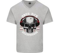 I Veri DJ Nascono Con Le Cuffie Maglietta In Cotone A V Per Uomo