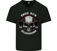 I Veri DJ Nascono Con Le Cuffie Maglietta In Cotone A V Per Uomo