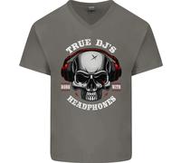 I Veri DJ Nascono Con Le Cuffie Maglietta In Cotone A V Per Uomo