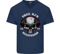 I Veri DJ Nascono Con Le Cuffie Maglietta In Cotone A V Per Uomo