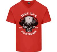 I Veri DJ Nascono Con Le Cuffie Maglietta In Cotone A V Per Uomo