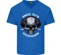 I Veri DJ Nascono Con Le Cuffie Maglietta In Cotone A V Per Uomo