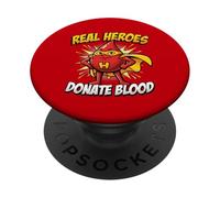 I veri eroi donano il supereroe del sangue Flebotomia Comic Art PopSockets PopGrip Adesivo