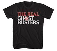 I Veri Ghostbusters - Logo - Classici Americani - Nero Pieno Adulto Manica Corta