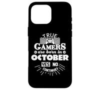 I veri giocatori nascono ad ottobre Gamer Custodia per iPhone 16 Pro Max