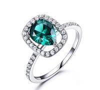 I Veri Gioielli in Argento Sterling 925 Hanno Creato Anelli con Gocce d'Acqua Smeraldo Nano I Migliori Regali di Fidanzamento per Le Donne Gioielleria