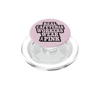 I veri lavoratori della mensa indossano la consapevolezza del cancro al seno rosa PopSockets PopGrip per MagSafe