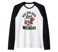 I Veri Padri di Cani Amano Il Loro papà di Cani Wiener Doxie Chiweenie Maglia con Maniche Raglan