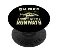 I veri piloti non hanno bisogno dell'elicottero delle piste PopSockets PopGrip Adesivo