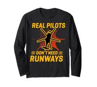 I veri piloti non hanno bisogno di piste Funny Woman Pilot Aereo Maglia a Manica