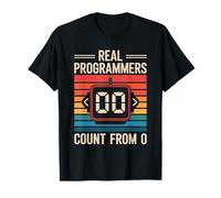 I veri programmatori contano da 0 Retro Programming Code for Men Maglietta