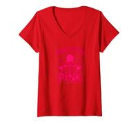 I Veri Ragazzi Indossano Rosa Maglietta con Collo a V, Donna, Rosso, S