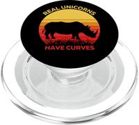 I veri unicorni hanno curve, vintage retrò tramonto divertente rinoceronte PopSockets PopGrip per MagSafe