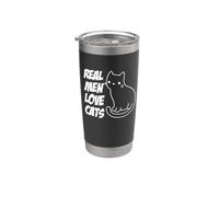 I veri uomini amano i gatti per il proprietario di gatti Persone Divertente Caturday Bicchiere termico in acciaio inox doppia parete