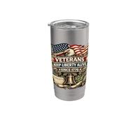 I veterani mantengono viva la libertà dal 1776 Bandiere dell'aquila patriottica Bicchiere termico in acciaio inox doppia parete
