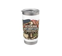I veterani mantengono viva la libertà dal 1776 Bandiere dell'aquila patriottica Bicchiere termico in acciaio inox doppia parete