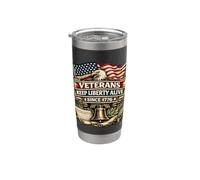 I veterani mantengono viva la libertà dal 1776 Bandiere dell'aquila patriottica Bicchiere termico in acciaio inox doppia parete