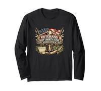 I veterani mantengono Viva la libertà dal 1776 Bandiere dell'aquila patriottica Maglia a Manica