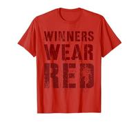 I Vincitori d'Epoca Indossano Rosso Summer Camp Squad War Game Spirit Maglietta