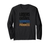 I Vincitori Fanno progressi, Frase Motivazionale e positiva Maglia a Manica