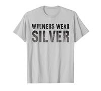 I VINCITORI INDOSSANO ARGENTO Summer Camp Team Color War Game Maglietta