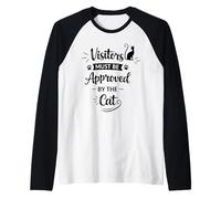I visitatori devono Essere Approvati dal Gatto - Amante dei Gatti, Mamma e papà Maglia con Maniche Raglan