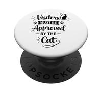 I visitatori devono essere approvati dal gatto - Amante dei gatti, mamma e papà PopSockets PopGrip Adesivo