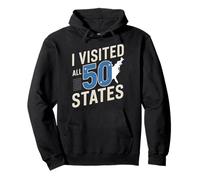 I Visited all 50 States - Maglietta per viaggiatori Felpa con Cappuccio