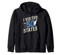 I Visited all 50 States - Maglietta per viaggiatori Felpa con Cappuccio