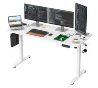 i-VTIES Scrivania elettrica in piedi, 130 x 61 cm, altezza regolabile con funzione memoria, postazione di lavoro sit-stand per casa e ufficio, design ergonomico con pannello di giunzione