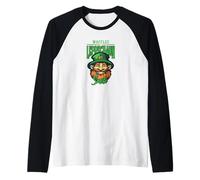 I waffle rendono questo sorriso folletto divertente arte Maglia con Maniche Raglan