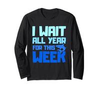 I Wait all Year for This Week - Funny Shark Maglia a Manica