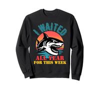 I Waited all Year for This Week Retro Shark Lover Ocean Felpa