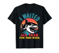 I Waited all Year for This Week Retro Shark Lover Ocean Maglietta