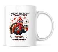 I Wake Up Everyday With A Good Attitude And Then Idiots Happen Tazzine Da Caffè Resistente Tazza Colazione Unico Tazze Per Espresso Latte Tè 330Ml