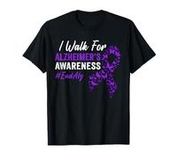 I Walk for Alzheimer Awareness to End ALZ Butterfly Ribbon Maglietta