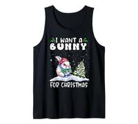 I Want A Bunny for Christmas Santa Hat Funny Xmas Canotta