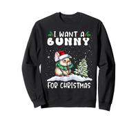 I Want A Bunny for Christmas Santa Hat Funny Xmas Felpa