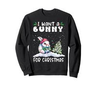 I Want A Bunny for Christmas Santa Hat Funny Xmas Felpa