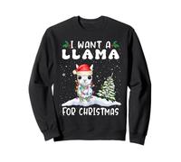 I Want A Llama for Christmas Santa Hat Funny Xmas Felpa