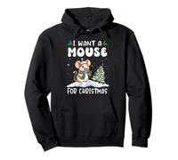 I Want A Mouse for Christmas Santa Hat Funny Xmas Felpa con Cappuccio