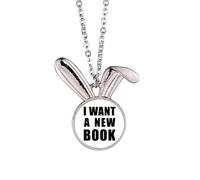 I Want A New Book Art Deco Fashion Coniglio Collana Ciondolo Coniglio Animale Gioielli Regalo