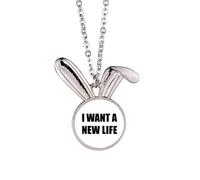 I Want A New Life - Collana con ciondolo a forma di coniglietto in stile Art Déco, idea regalo