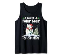 I Want A Polar Bear for Christmas Santa Hat Funny Xmas Canotta