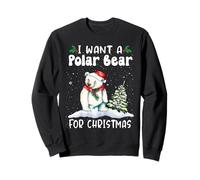 I Want A Polar Bear for Christmas Santa Hat Funny Xmas Felpa