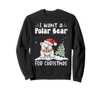 I Want A Polar Bear for Christmas Santa Hat Funny Xmas Felpa