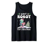 I Want A Robot for Christmas Santa Hat Funny Xmas Canotta